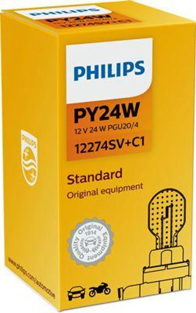 PHILIPS 12274SV+C1 Lampadina indicatore di direzione OE compatibile con 500, 500C, Giulia, Giulietta, Stelvio, R8, Serie 3 E90, Serie 3 E93, Serie 3 E92, Serie 3 F34, Serie 3 E91, Serie 4 F33, Serie 4 F32, Serie 4 F36, Serie 5 F10, Serie 5 F07, Serie 5 F11, Serie 6 F12, Serie 6 F13, Serie 6 F06, X3, X5, X6, Serie Z4 E89, Delta, Ypsilon, Discovery, Range Rover, Classe C, Classe GL, Classe M, Classe R, Classe S, Zafira, Clio, Superb, C30, C70, S40, S60, S90, V50, V60, V90, XC60, XC90, Multivan V, Transporter
