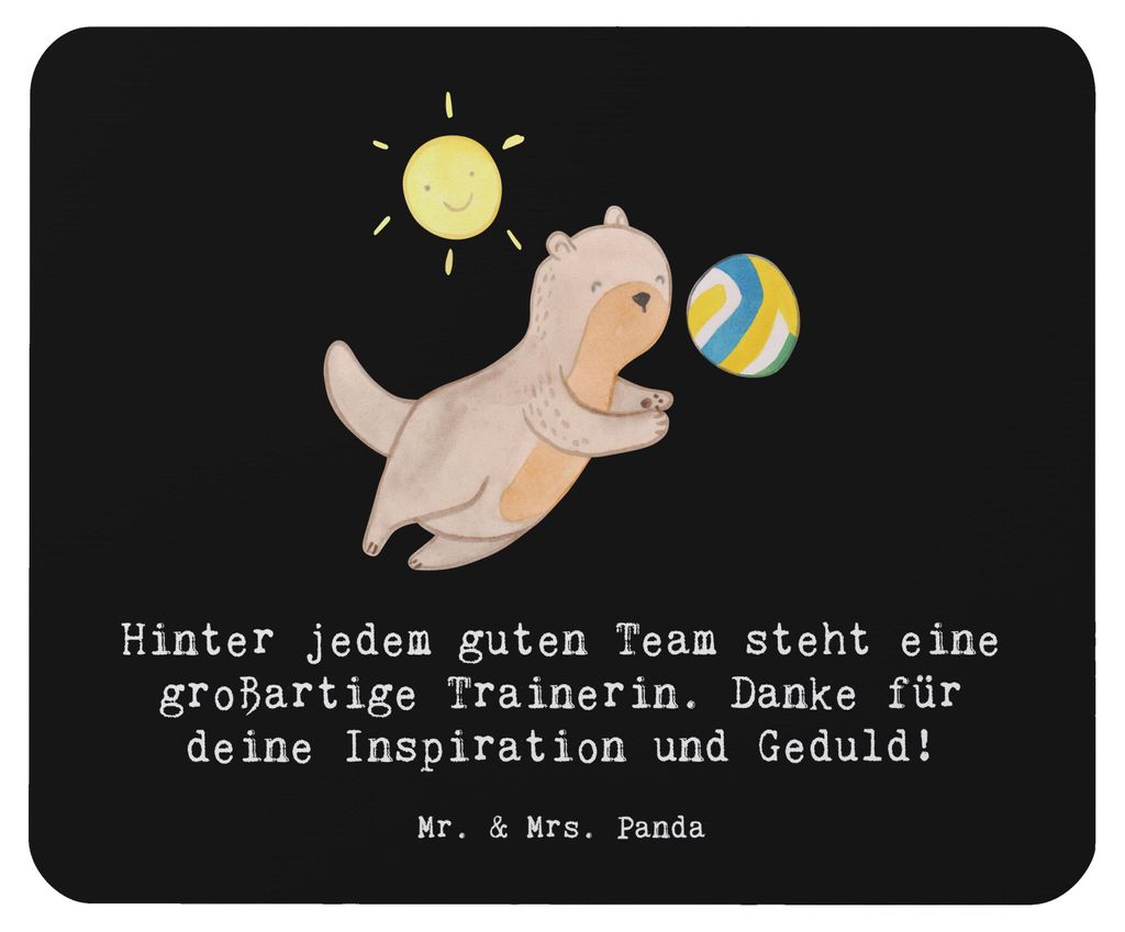 Mr. & Mrs. Panda Mauspad Volleyball Trainerin - Schwarz - Geschenk, Sportarten, Danksagung, Mousepad, Geduld, Mouse Pad, Mentorin, pc, Sportart, co...