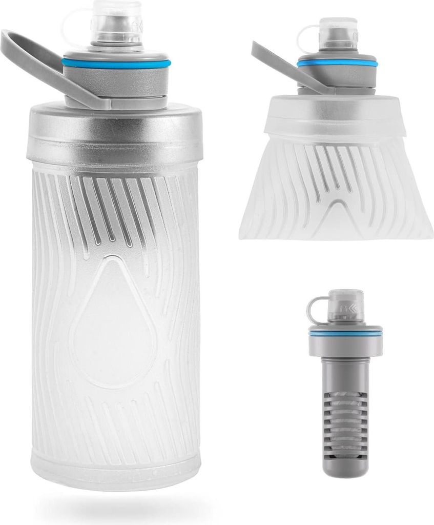 Zusammenklappbarer Trinkwasserfilter - Outdoor Survival - 700 ml - Weiß