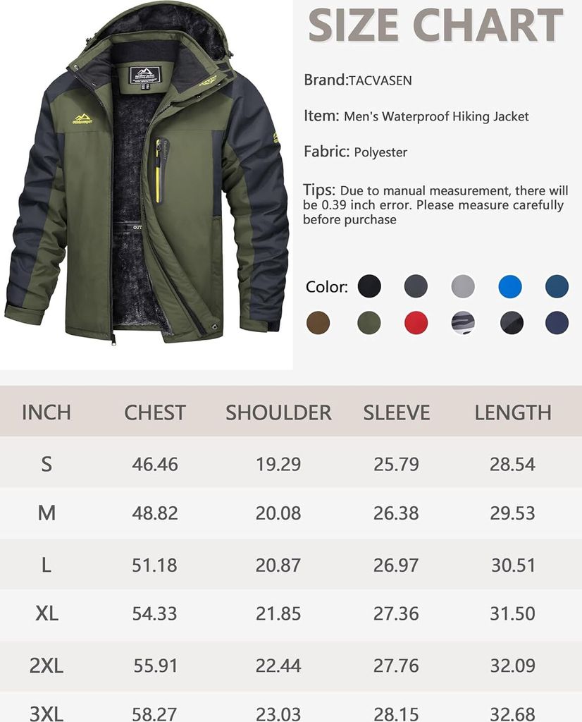 Warme Herren-Skijacke, gefütterte Winterjacke, wasserdichte Produktbild 2