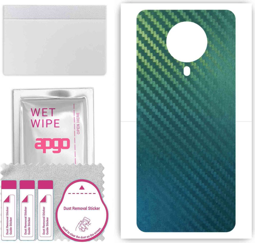 apgo Rückseite Schutzfolie, Skin, kompatibel mit Vivo G1, Hinten Displayschutzfolie aus Vinylfolie, kratzfest, einfache Montage - Kohlenstoff-Cham...