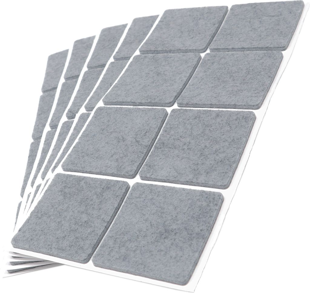 Adsamm | 40 x selbstklebende Filzgleiter / Grau / 50x50 mm / quadratisch / Möbelgleiter aus Filz mit 3.5 mm Stärke