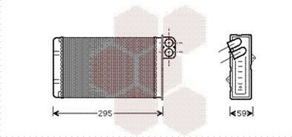 VAN WEZEL 40006240 Wärmetauscher Innenraumheizung Kühler passend für PEUGEOT 406 (8B) 406 Coupe (8C) 406 Break (8E/F)