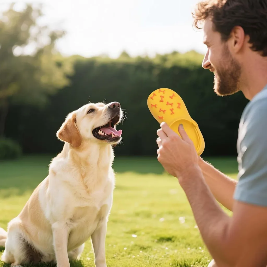 Jouet à mâcher en latex pour chien indestructible et sonore - Orange
