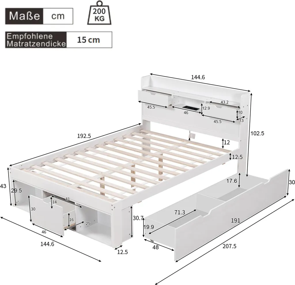 Lit 140x190cm avec Rangement Intégré : la solution pour chambre rangée - 3