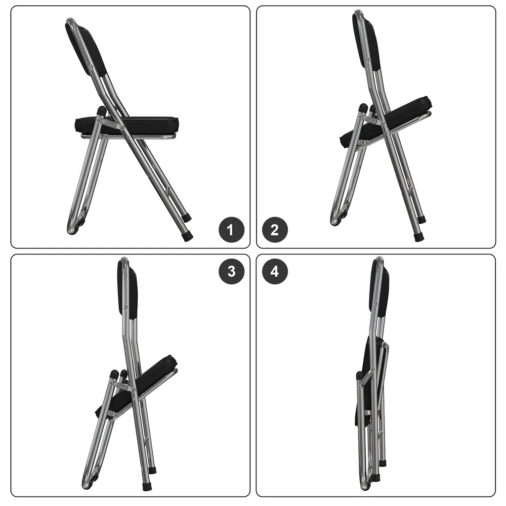 Lot de 4 chaises d'appoint pliantes pour réception et fête à domicile