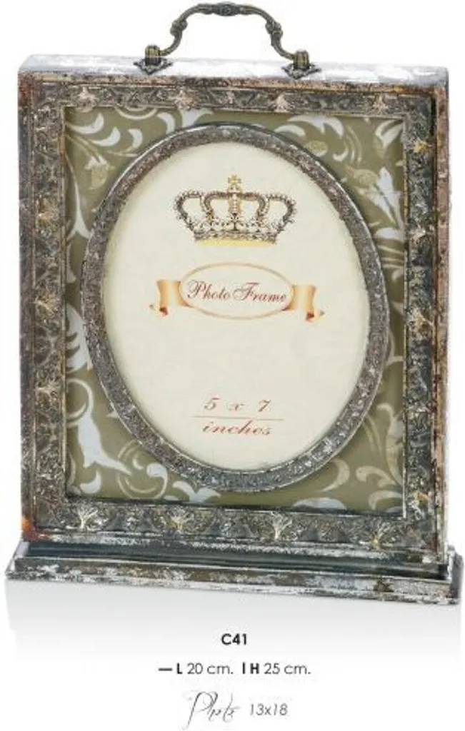 Cadre photo Art Nouveau en résine dorée 25 x 20 cm style ancien