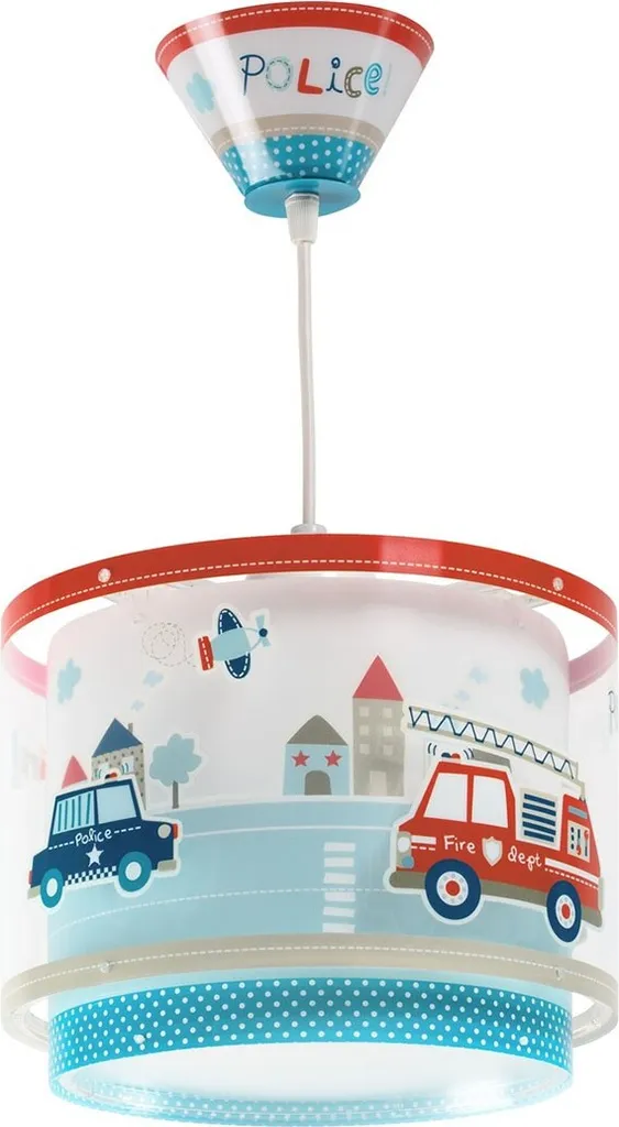 Lustre et lampe suspension enfant Police et voiture, éclairage chambre