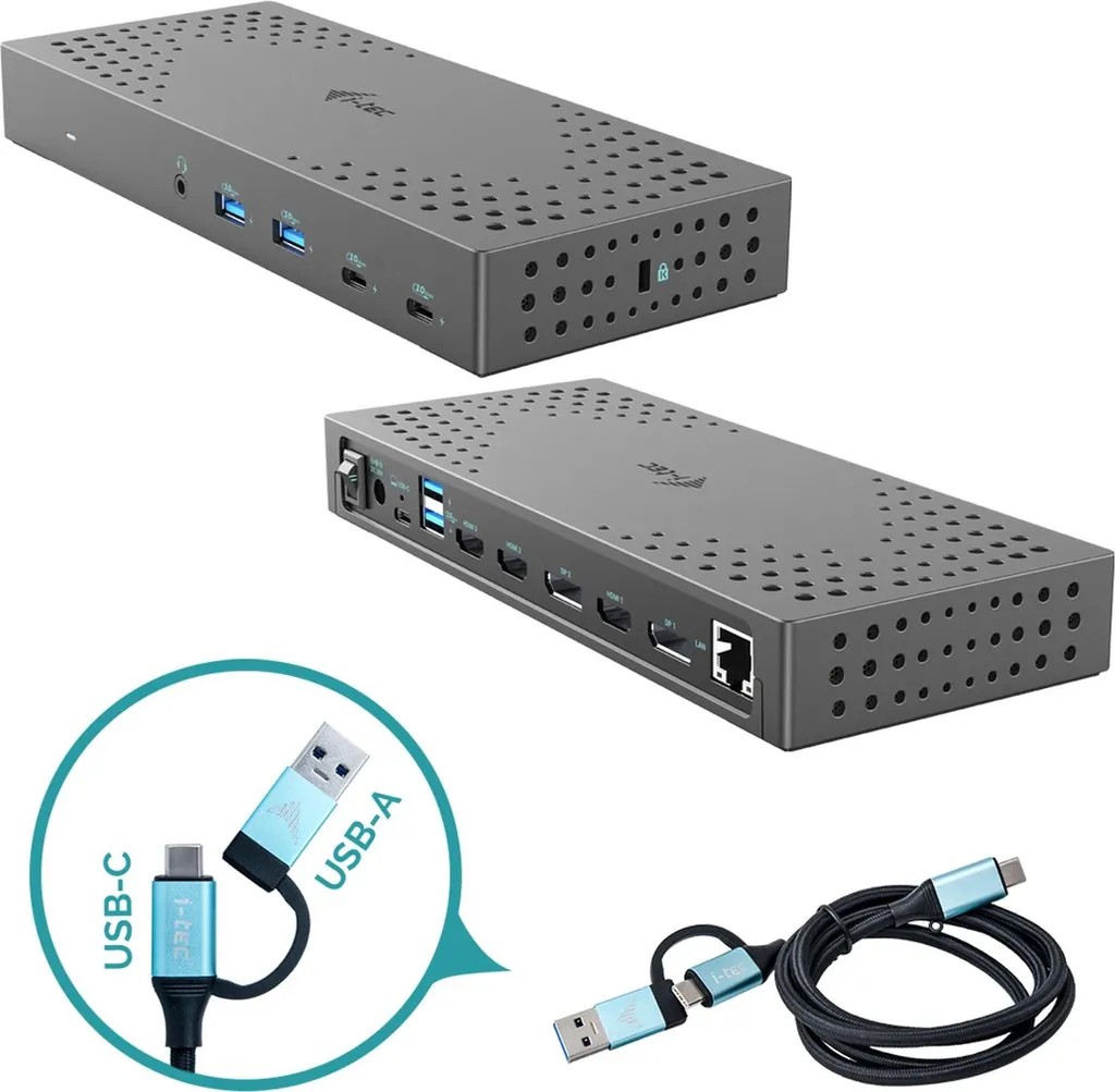 Station i-tec Triple Écran 4K avec Charge Rapide 100W USB 3.0 et USB-C