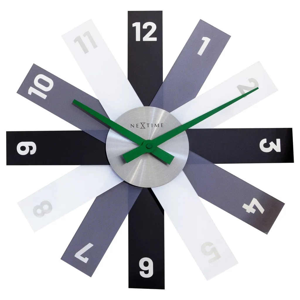 Horloge NeXtime 3285ZW en Plexi Noir 40cm avec Mécanisme Silencieux