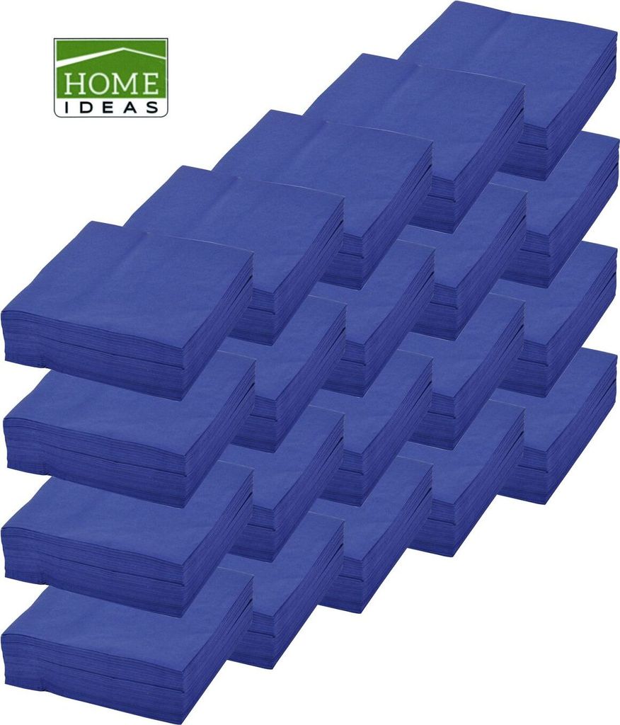 1000 Servietten blau 33x33cm 3lagig 1/4 Falz Papierserviette Papiertuch Deko