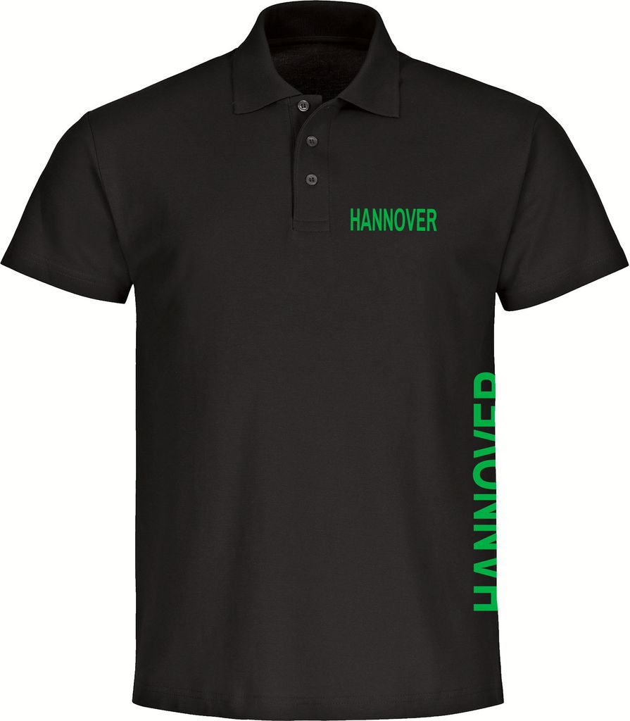 multifanshop Poloshirt - Hannover - Brust & Seite, schwarz, Größe XL