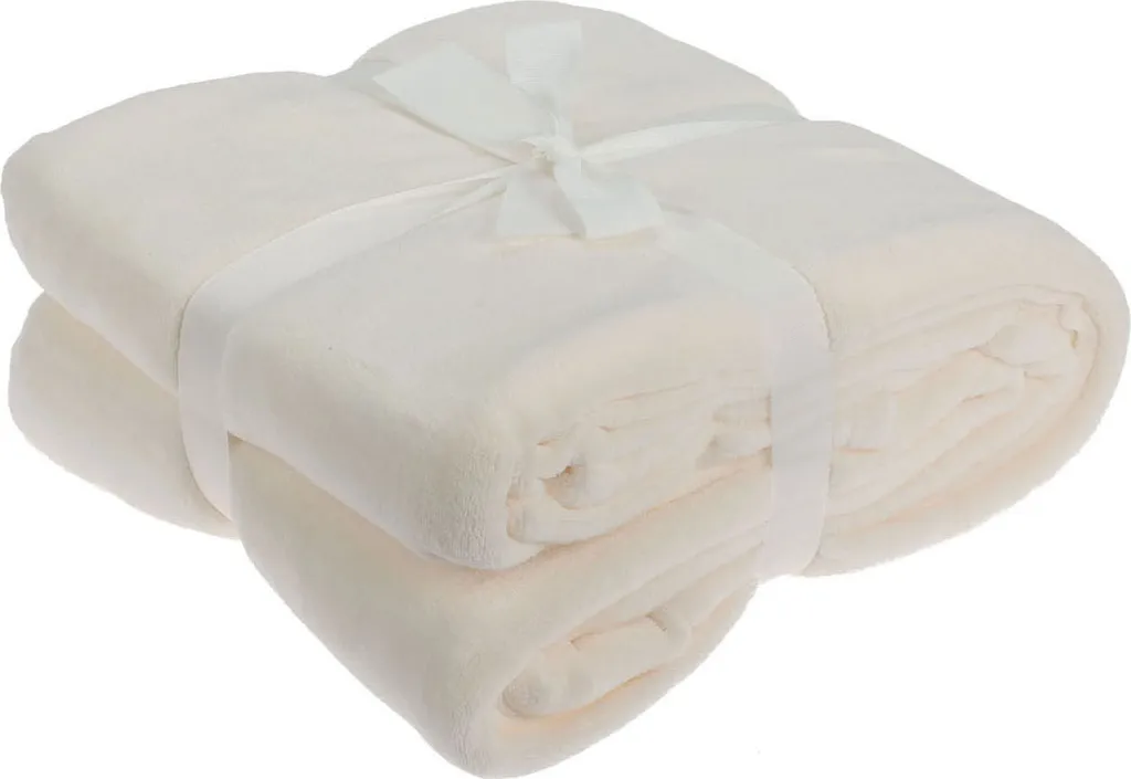 Plaid Bianco 180x230 cm | Coperta in Pile Luxury per Arredo Design