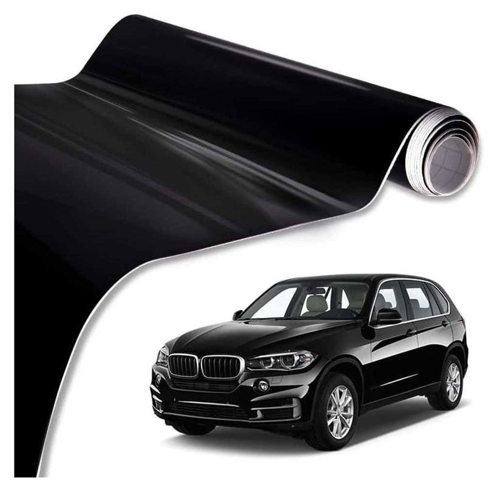 Dekorative Auto-Wrap-Folie 1,52 x 28 m – glänzendes Schwarz