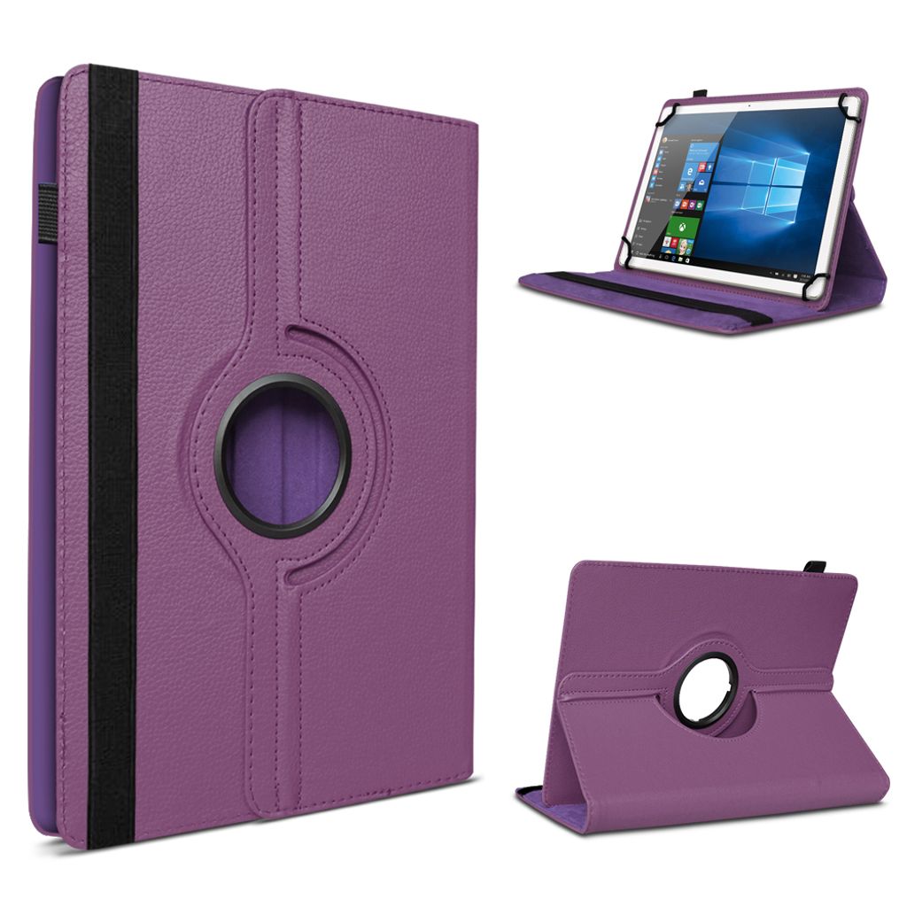 Tablet Schutzhülle für 10 - 10.1 Zoll Tasche 360° Drehbar Universal Hülle CoverFarben:Lila;Tablet Modell für:Lenovo Vodafone Smart Tab 3 10