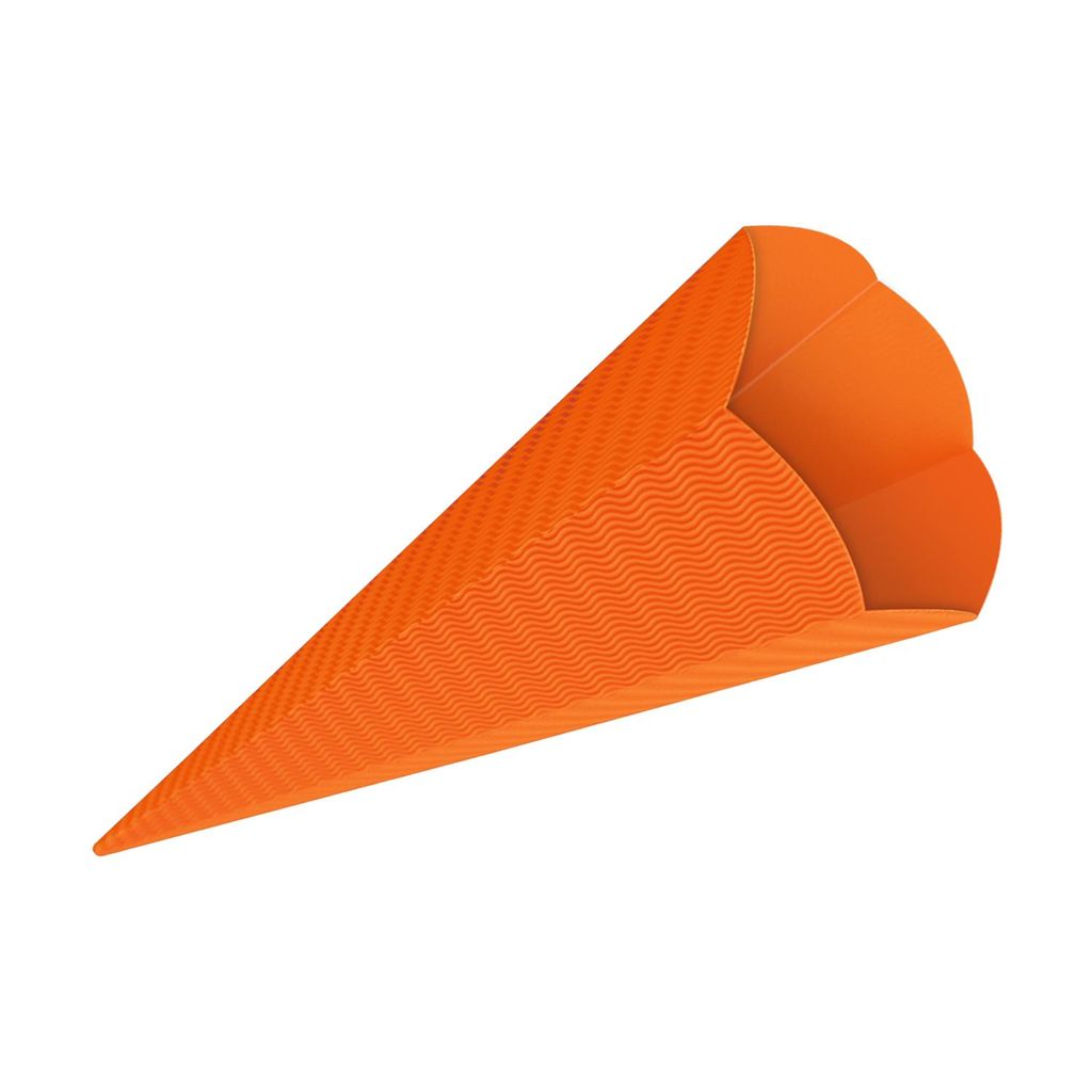 3D Color Schultüten Bastelwellpappe 68CM ORANGE - Schultüten Rohling zum Basteln