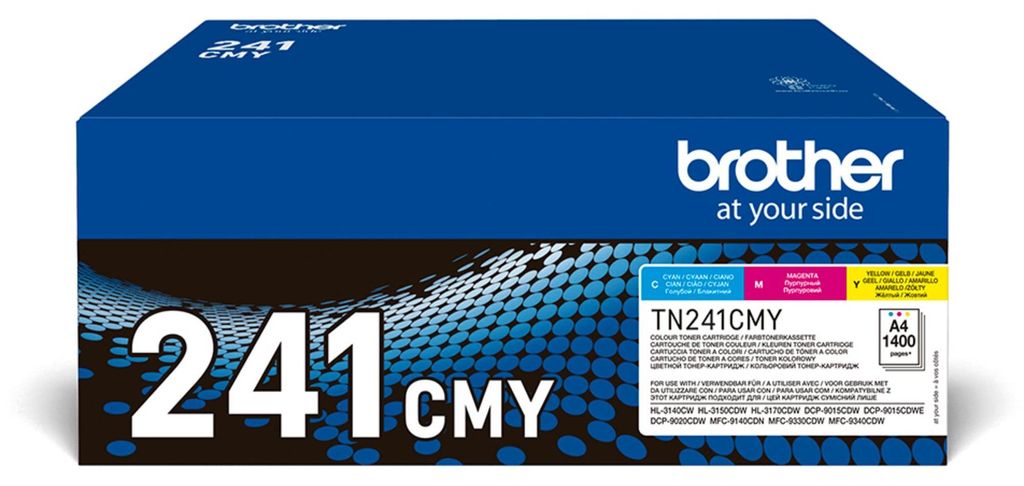 Brother TN-241CMY, 1400 stron(y), Cyjan, Purpurowy, Żółty, Zdjęcie produktu 