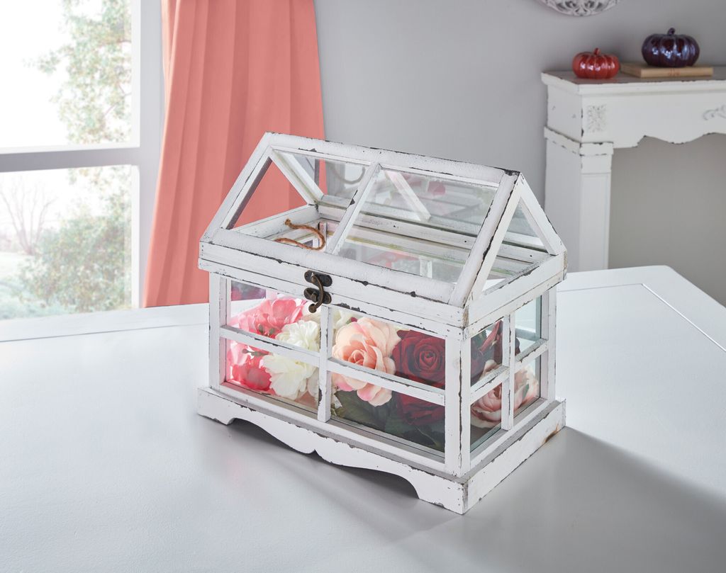 Mini Gewächshaus Shabby Pflanzhaus Wichtelhaus Produktbild 2