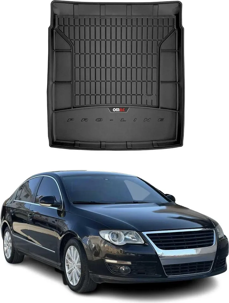 J&J AUTOMOTIVE | 3D Tappeti Tappetini Auto In TPE Gomma Su Misura Per Passat B6 / B7 2005-2014, Con Bordo Alto, Nero, Antiscivolo, Inodore