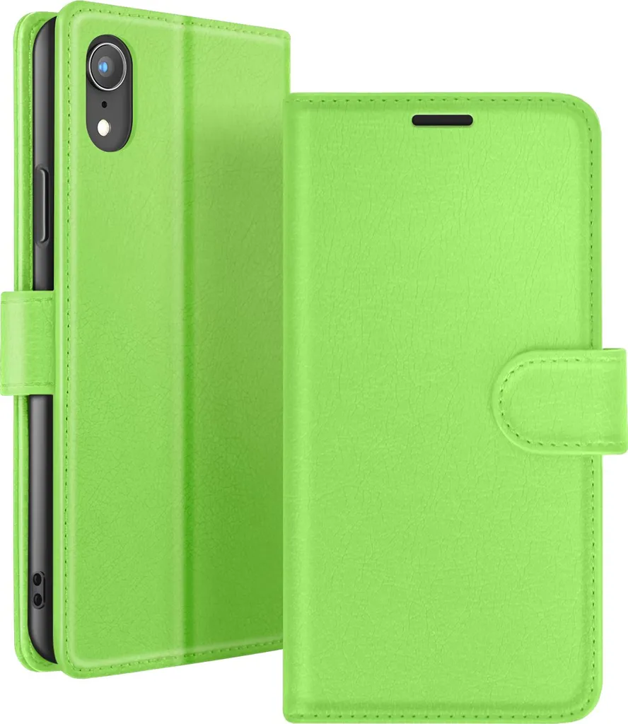 Zanaé, custodia a portafoglio per iPhone XR con chiusura magnetica, verde