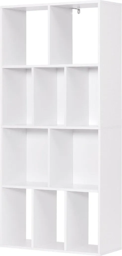 Étagère Bibliothèque 10 Compartiments en Bois Blanc MDF Style Moderne - 2
