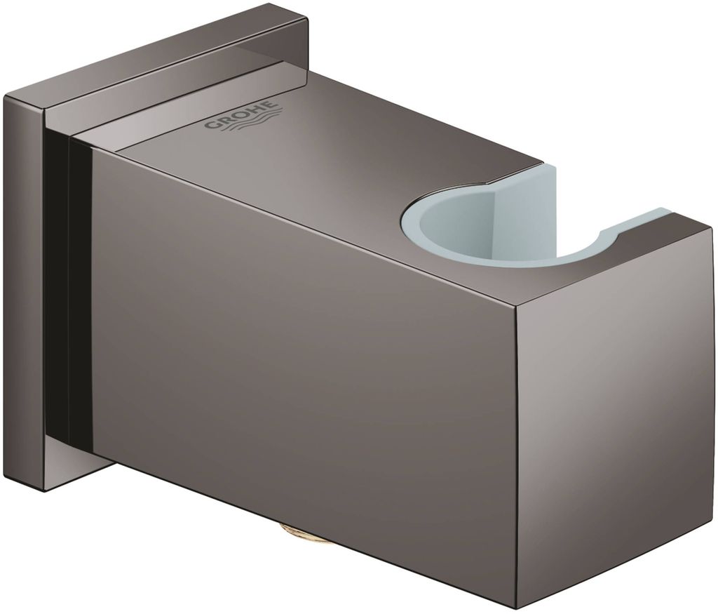 GROHE Wandanschlussbogen Euphoria Cube mit Wandbrausehalter Außengewinde eigensicher hard graphite, 26370A00