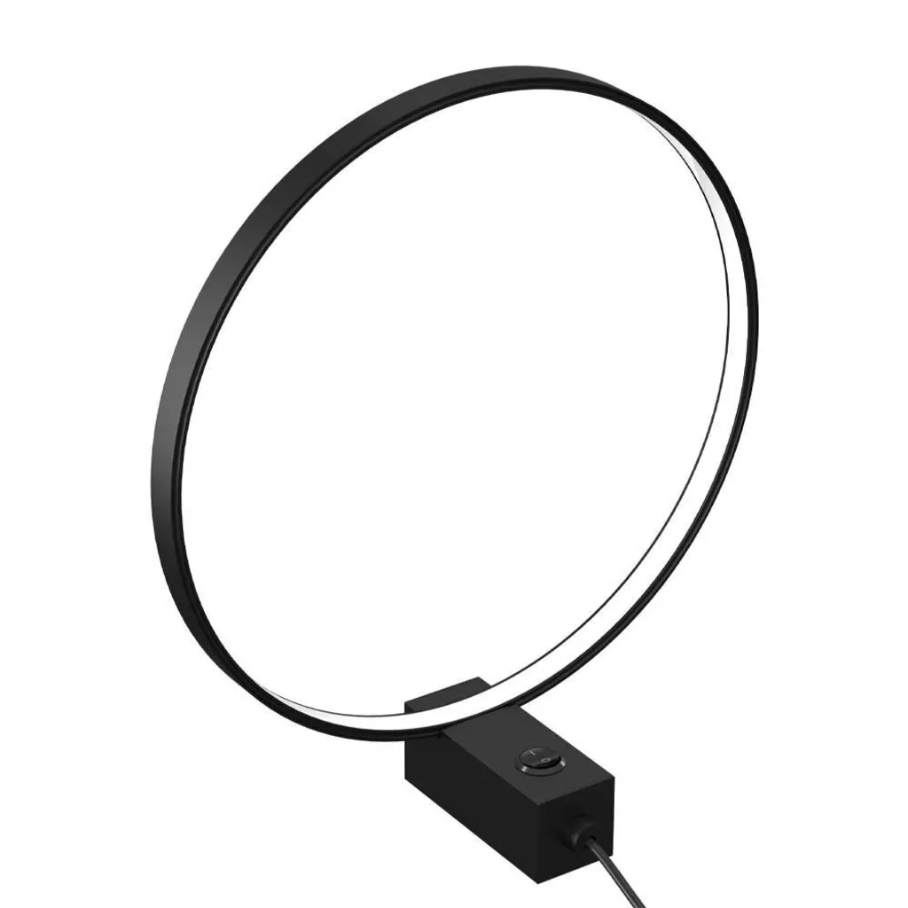Lampe anneau LED 8,4W lumière chaude noir mat Agaro 2000 Ø 27 cm par Shilo