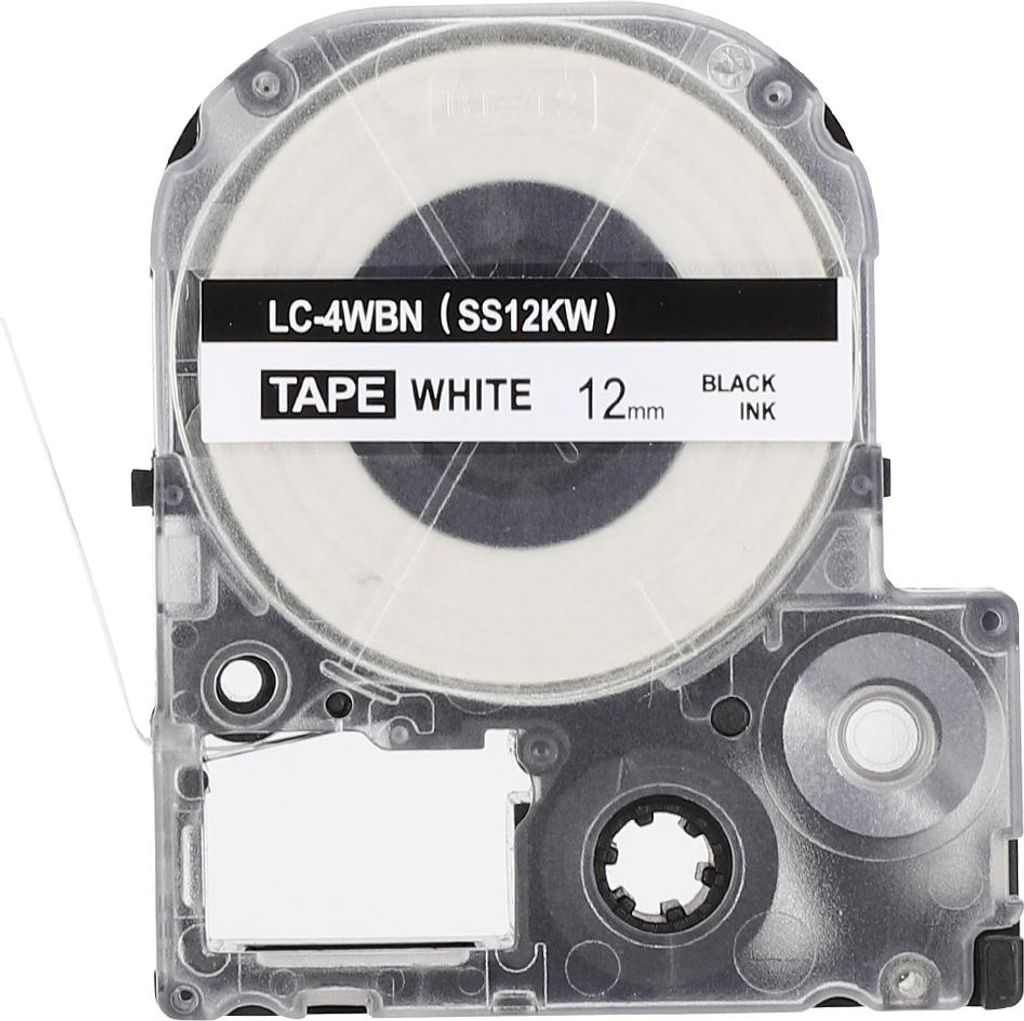 Etikettenband für KING JIM/EPSON Drucker, Druckpapier, Bürobedarf (12 mm schwarz auf weiß)