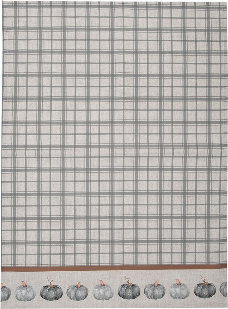 Clayre & Eef Geschirrtuch 50x70 cm Grau Baumwolle Kürbis Produktbild 