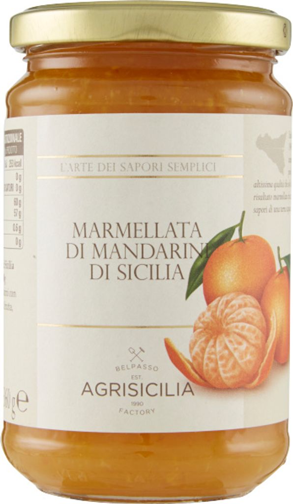 Mandarinenmarmelade mit Schale 360g - Agrisicilia Produktbild 
