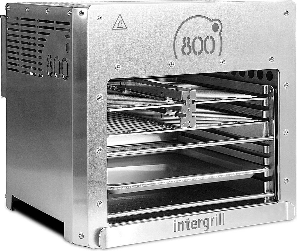 Intergrill 800° Gasgrill XXL Steakgrill Hochleistungsgrill Profi Qualität 24,8kg Oberhitzegrill Doppel-Brenner Edelstahl inkl. 3 Grillroste Gastr...