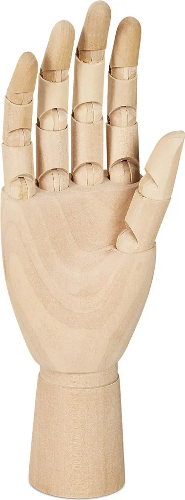 relaxdays Mano destra in legno per schizzi