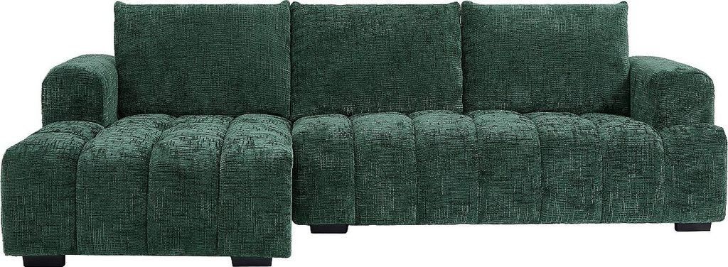 Ecksofa - Ecke links - Strukturstoff - Grün - BENOLA