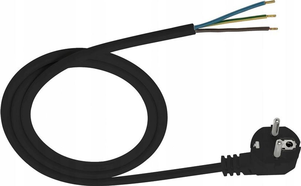 Anschlusskabel Mit Abgewinkeltem Stecker 3*1,5 Ohm Żo 3M Schwarz - E+20-011