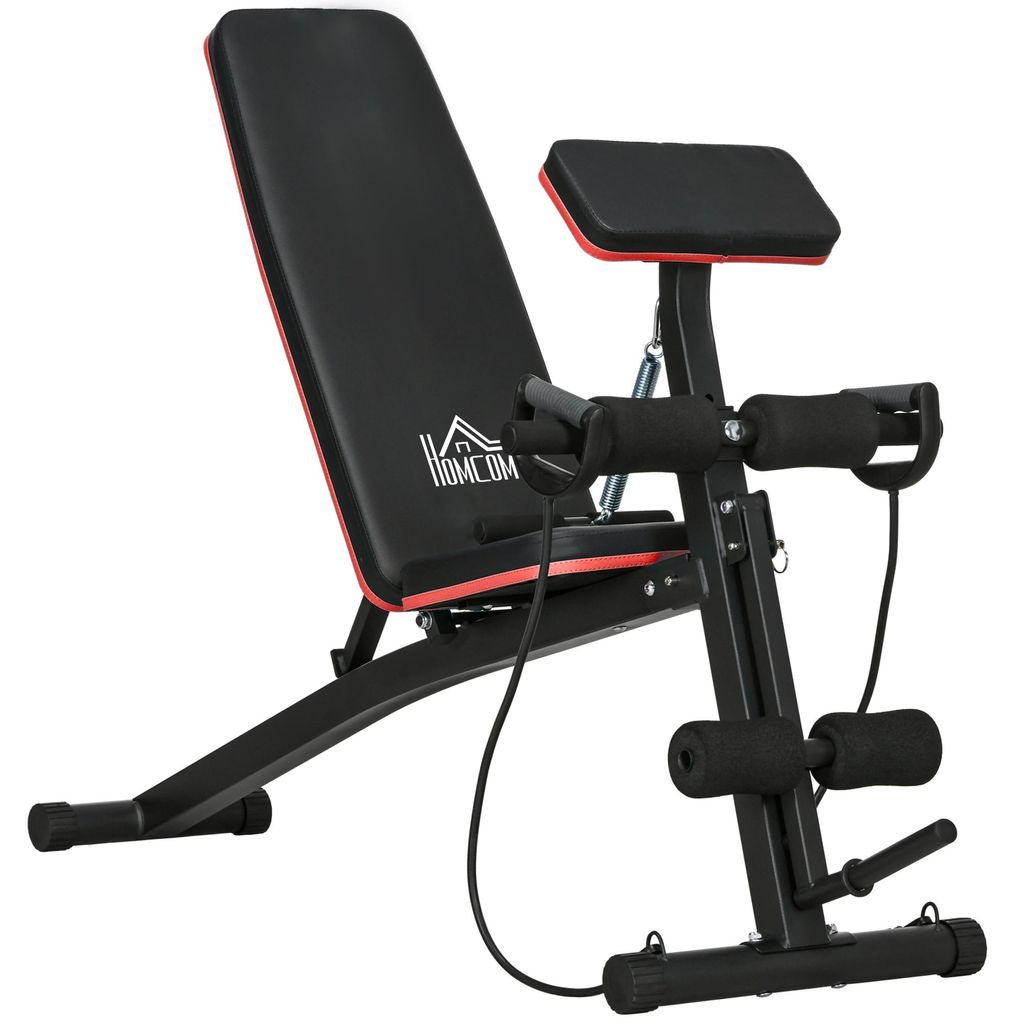 HOMCOM Multifunktion Trainingsbank Hantelbank mit Feder Produktbild 