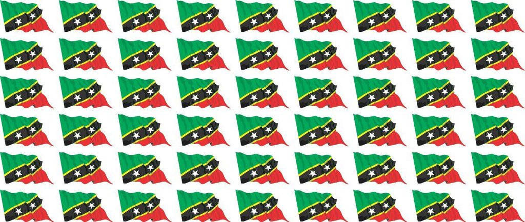 Mini Aufkleber Set - Pack wehend - 20x12mm - selbstklebender Sticker - St Kitts - Flagge / Banner / Standarte fürs Auto, Büro, zu Hause und die S...