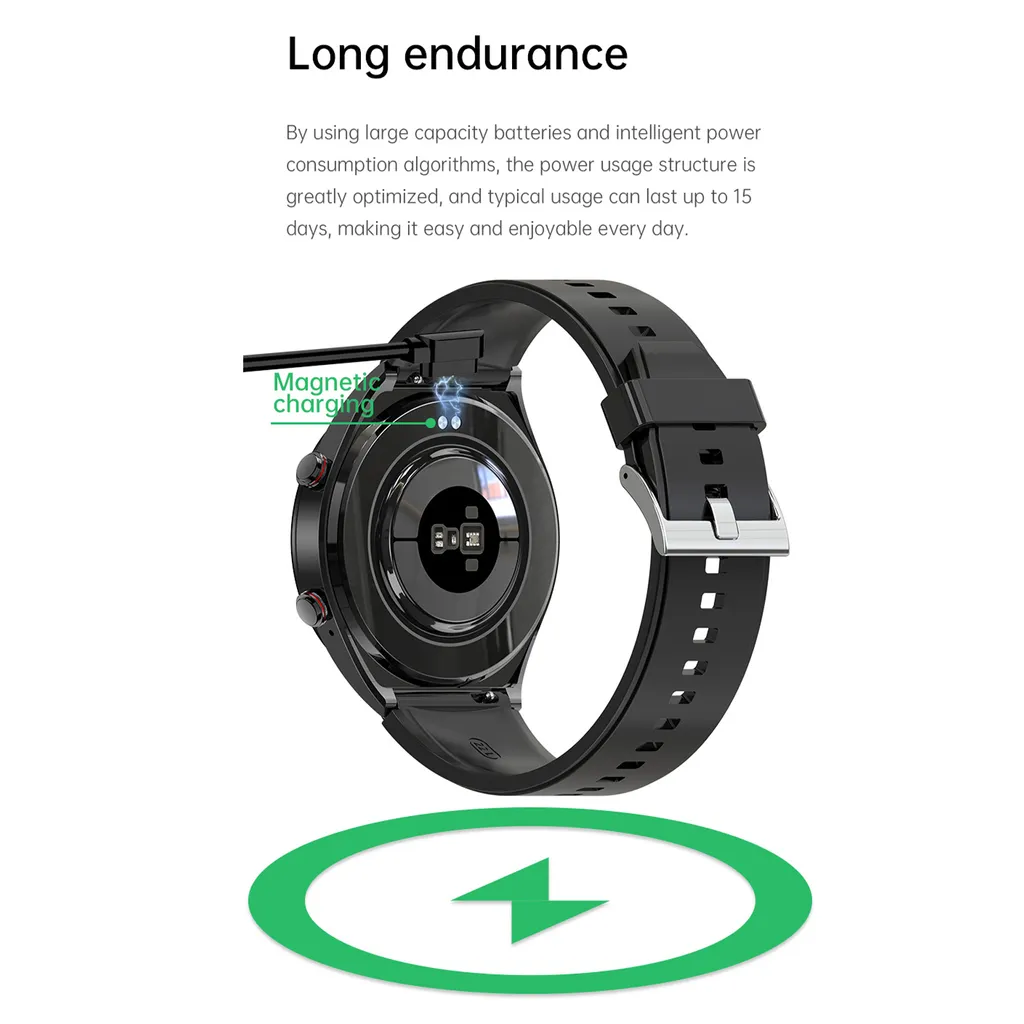 Montre connectée E09 écran 1,39'' noir avec appels Bluetooth intégrés - 7
