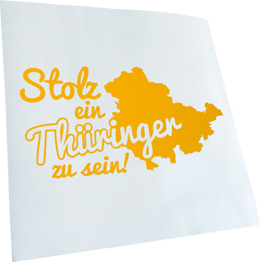 Kiwistar - Autoaufkleber - Thüringen Thüringer Stolz - Weiss - 20x10cm - Aufkleber für Auto, Laptop, Fahrrad, LKW, Motorrad mehrfarbig JDM Decal...