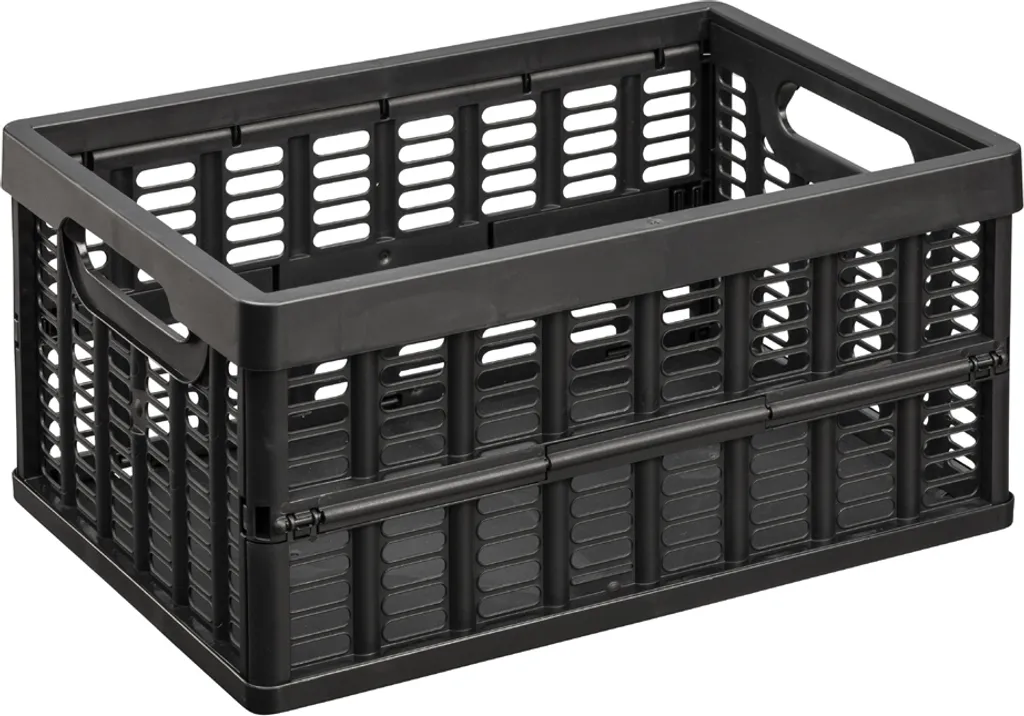 Boîte pliable NHG 11,5L : Conception légère en PP noir avec gain de place