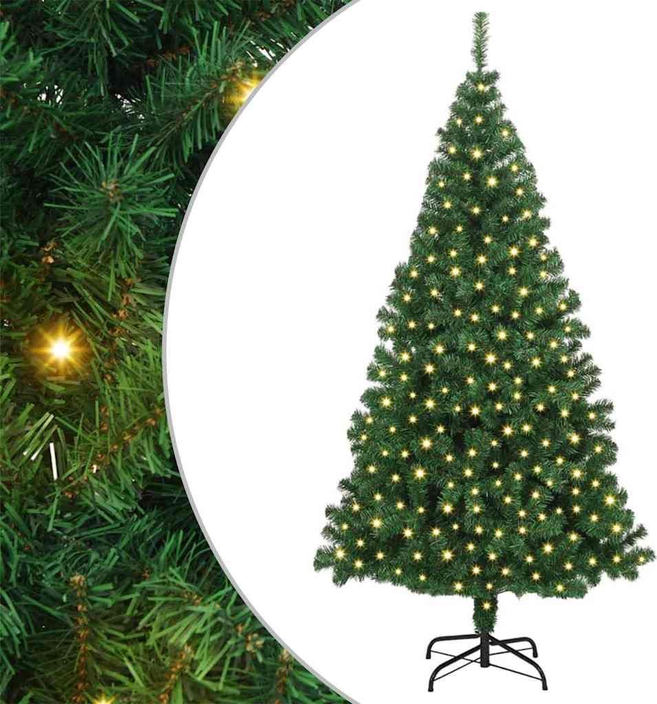 vidaXL Künstlicher Weihnachtsbaum mit 300 LEDs mit Ständer Grün 180 cm
