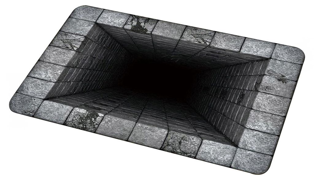 3D-Teppich mit optischer Täuschung, realistische visuelle Falle, Fußmatte mit endlosem Abgrund, rutschfeste Bodenmatte für Schlafzimmer, Badezim...