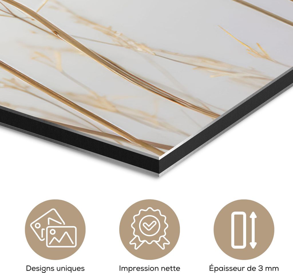 MuchoWow Wanddekoration Metall Metallbild Wandkunst 40x80 cm Getrocknete Blumen - Natur - Botanisch MuchoWow Aluminium Gemälde - Wanddekoration - ...