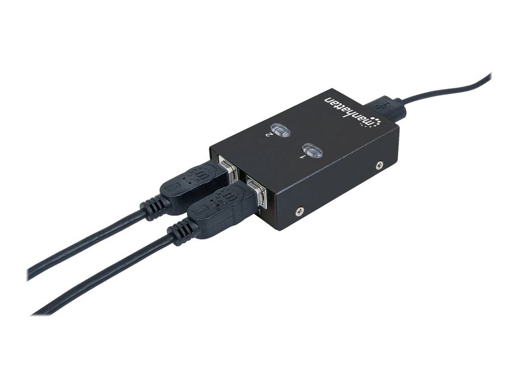 MANHATTAN Umschalter USB 2.0 2-Port  schwarz Immagine del prodotto 