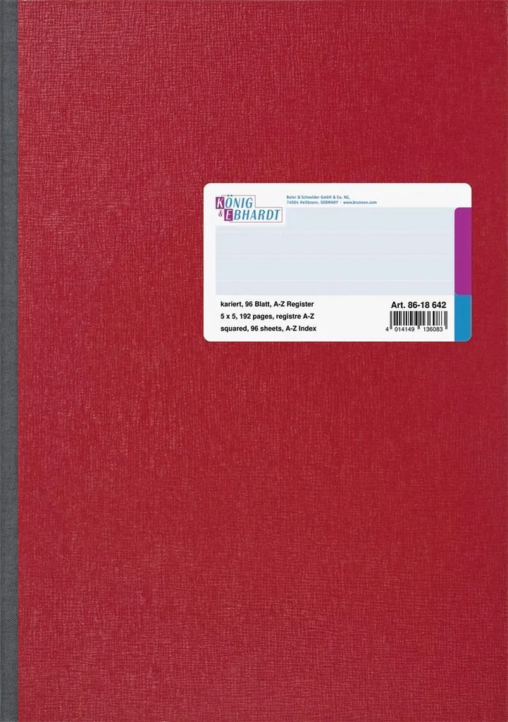 Cahier A4 robuste König & Ebhardt 8618642 : ne perdez plus vos notes importantes