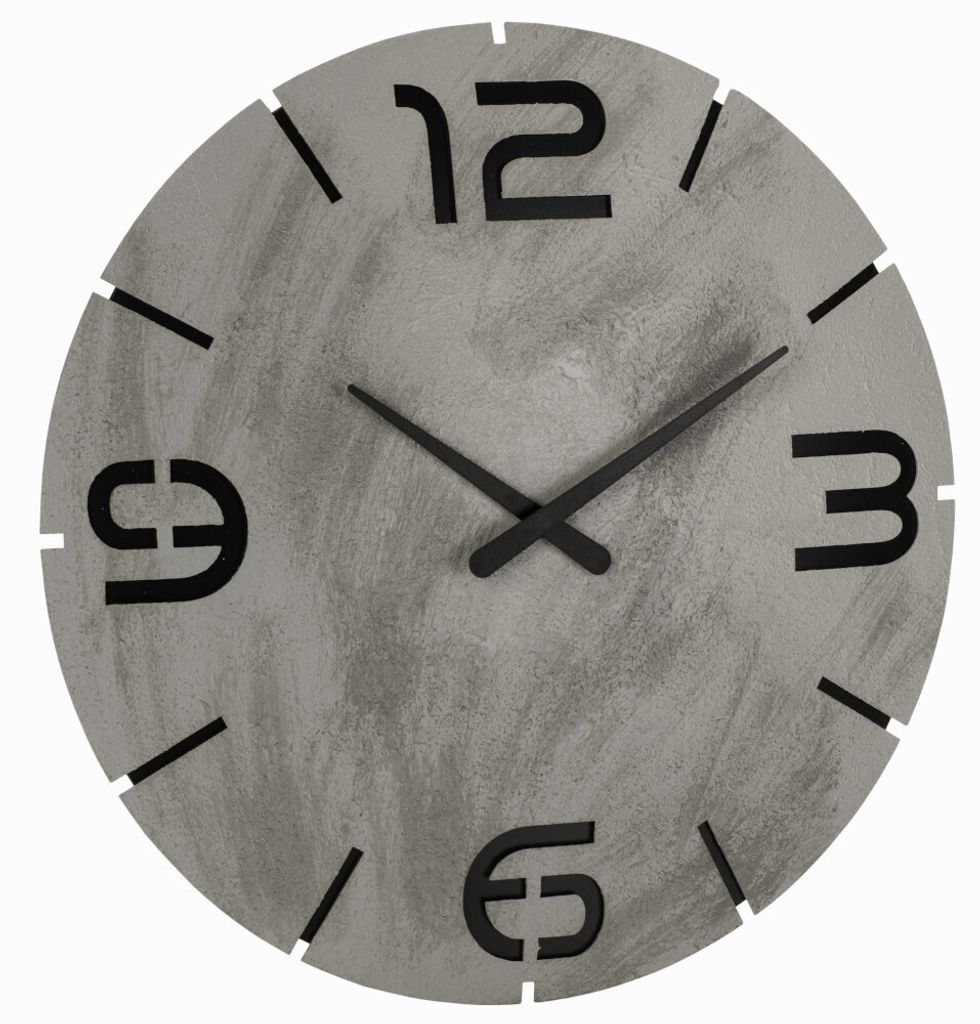 Analoge Design Funk-Wanduhr 350 mm Contour TFA 60.3536.15.01, Beton-Optik, schwarze Ziffern