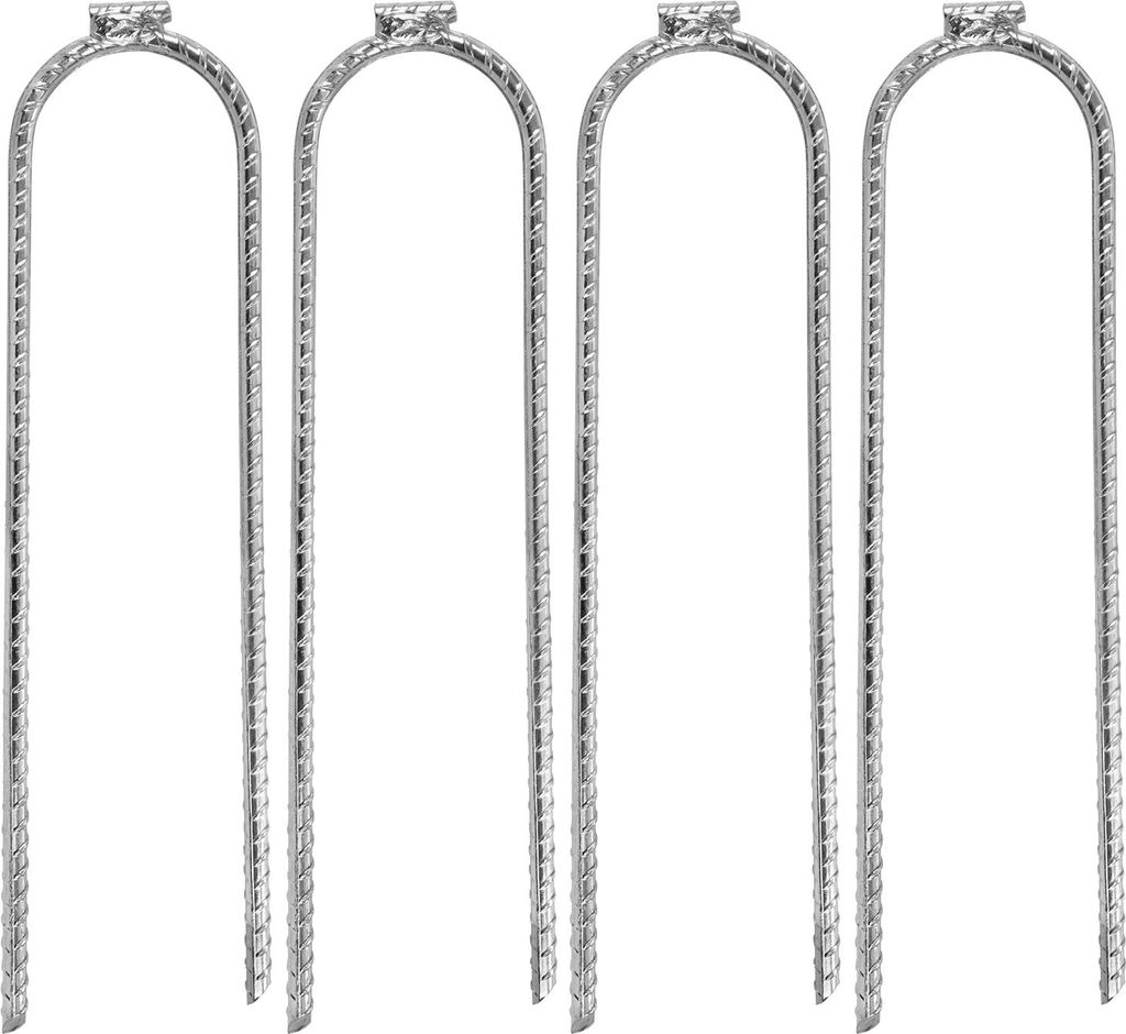 U-Profil Bodenanker 4 Stk. 30 cm verzinkter Stahl Zelthering U-Hering Camping Hering stabil sturmfest Erdnagel Erdanker für Zelt Bodenplane Vorzel...