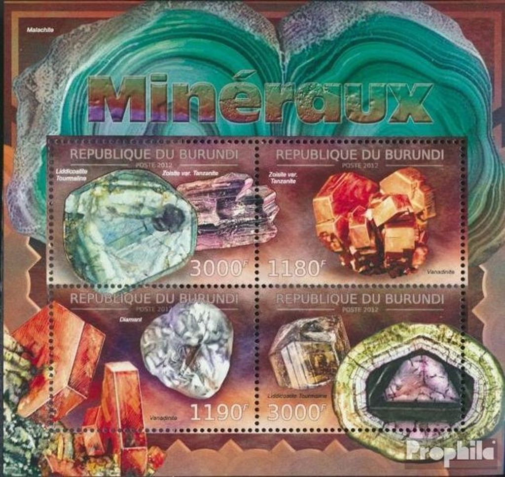 Briefmarken Burundi 2012 Mi 2630-2633 Kleinbogen Produktbild 
