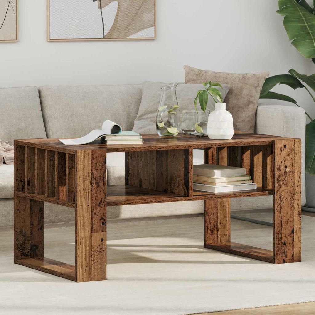 "Schlussverkauf" Couchtisch 1 PC - Modernen Stil - Kaffeetisch - Altholz 92x49,5x45 cm Holzwerkstoff C9492