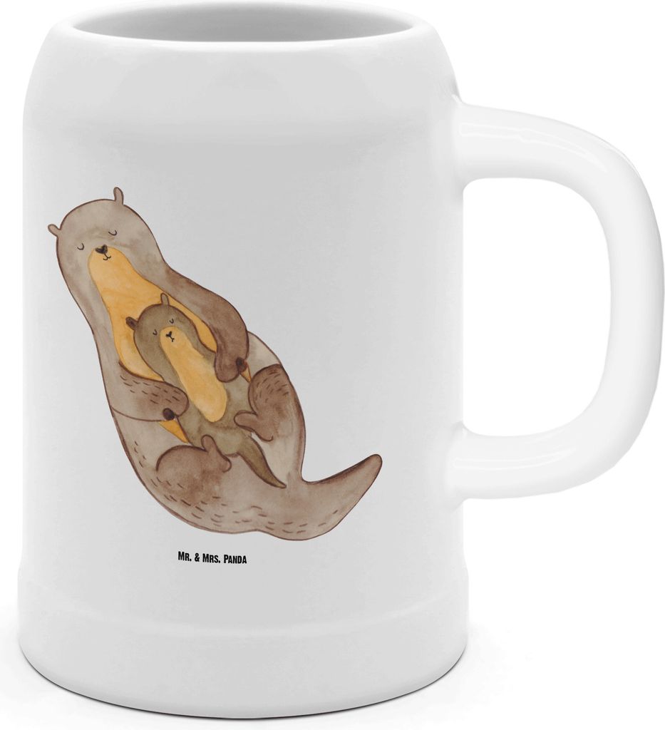Mr. & Mrs. Panda Krug Otter Kind - Weiß - Geschenk, Baby, Produktbild 