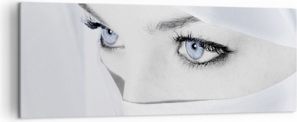 Bild auf Leinwand - Leinwandbild - Schönheit Gesicht Mädchen Mode - 140x50cm - Wand Bild - Wanddeko - Leinwanddruck - Bilder - Kunstdruck - Wandd...